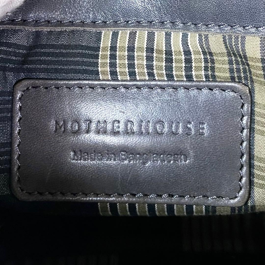 美品 マザーハウス レザー リュックサック レザー 肩掛け ファスナー ブルー
