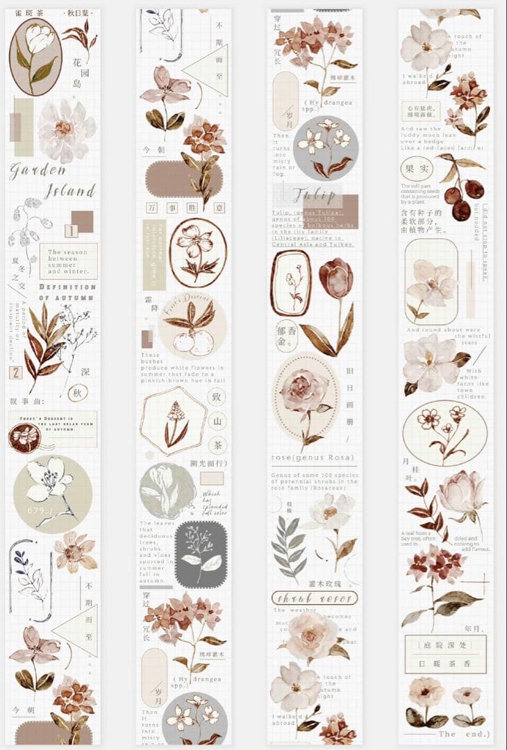 《在庫処分最終値下げ》海外 マスキングテープ雀斑茶 6点⚠️pet（33.324