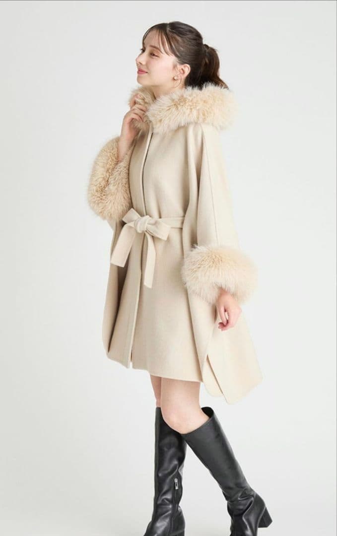 セルフォード♡2025年新作♡ファーポンチョコート CML