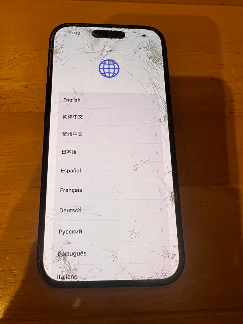 iPhone15 128GBブラック　画面割れジャンク