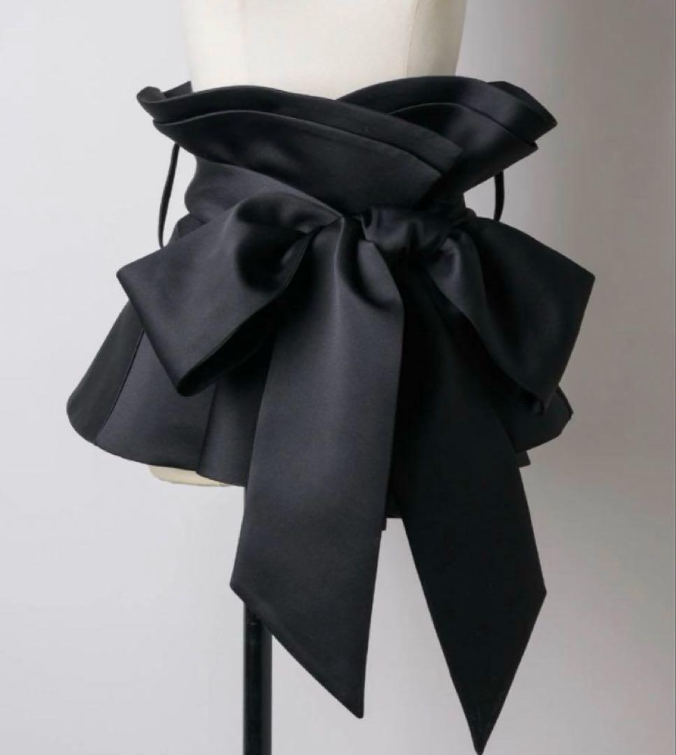 ラベルエチュード　ボリュームサークルリボンベルト　ブラック