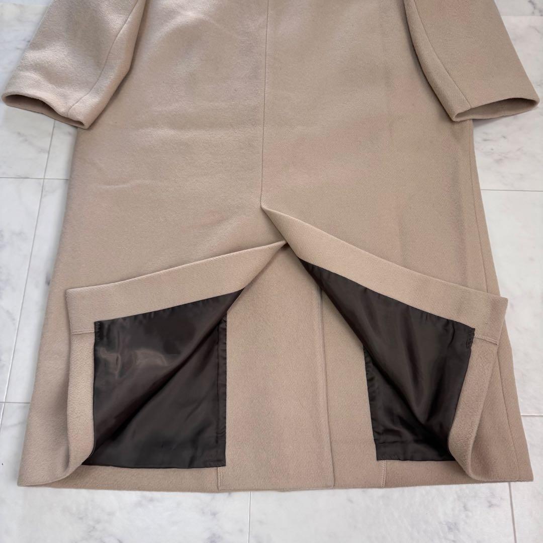 極美品　IENA　マンテコ　ロングコート　ノーカラー　ベージュ系　M-L秋冬