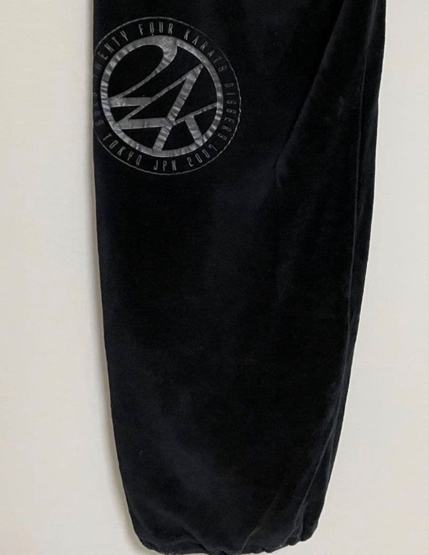 24karats ベルベット フード付きスウェット上下セット ブラック Lサイズ