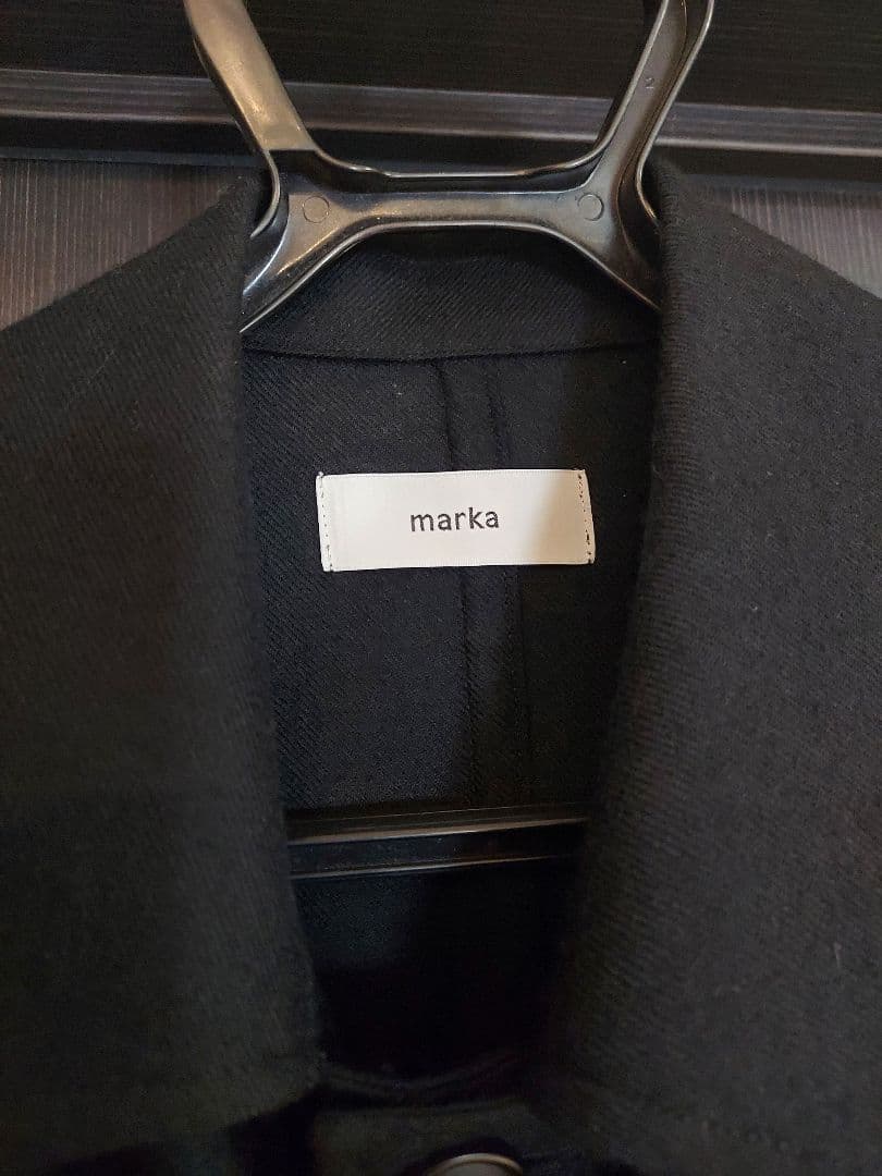 marka SHIRT COAT WOOL SOFT SERGE ブラック 3