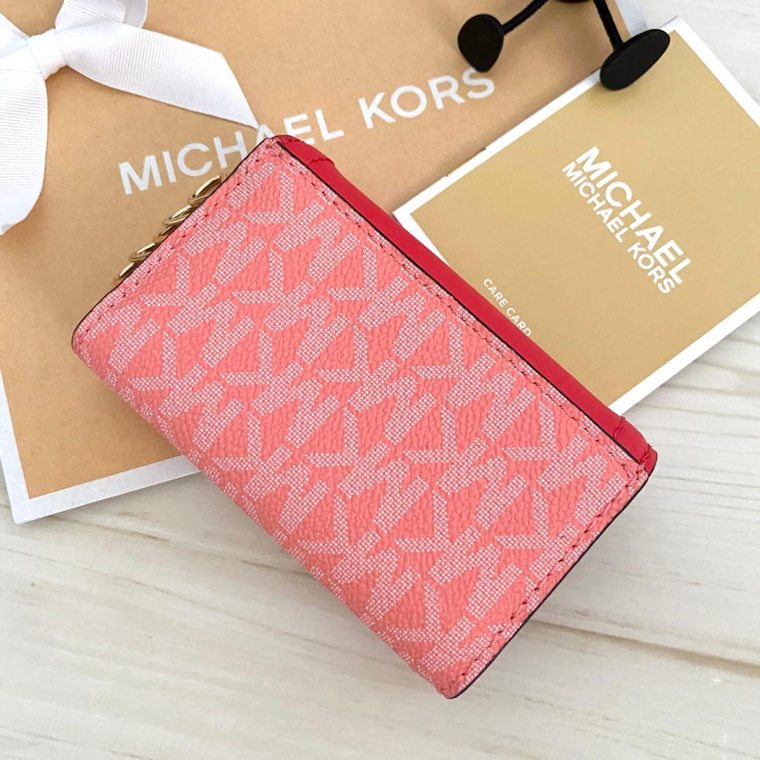 新品 MICHAEL KORS マイケルコース キーケース ピンクレッド