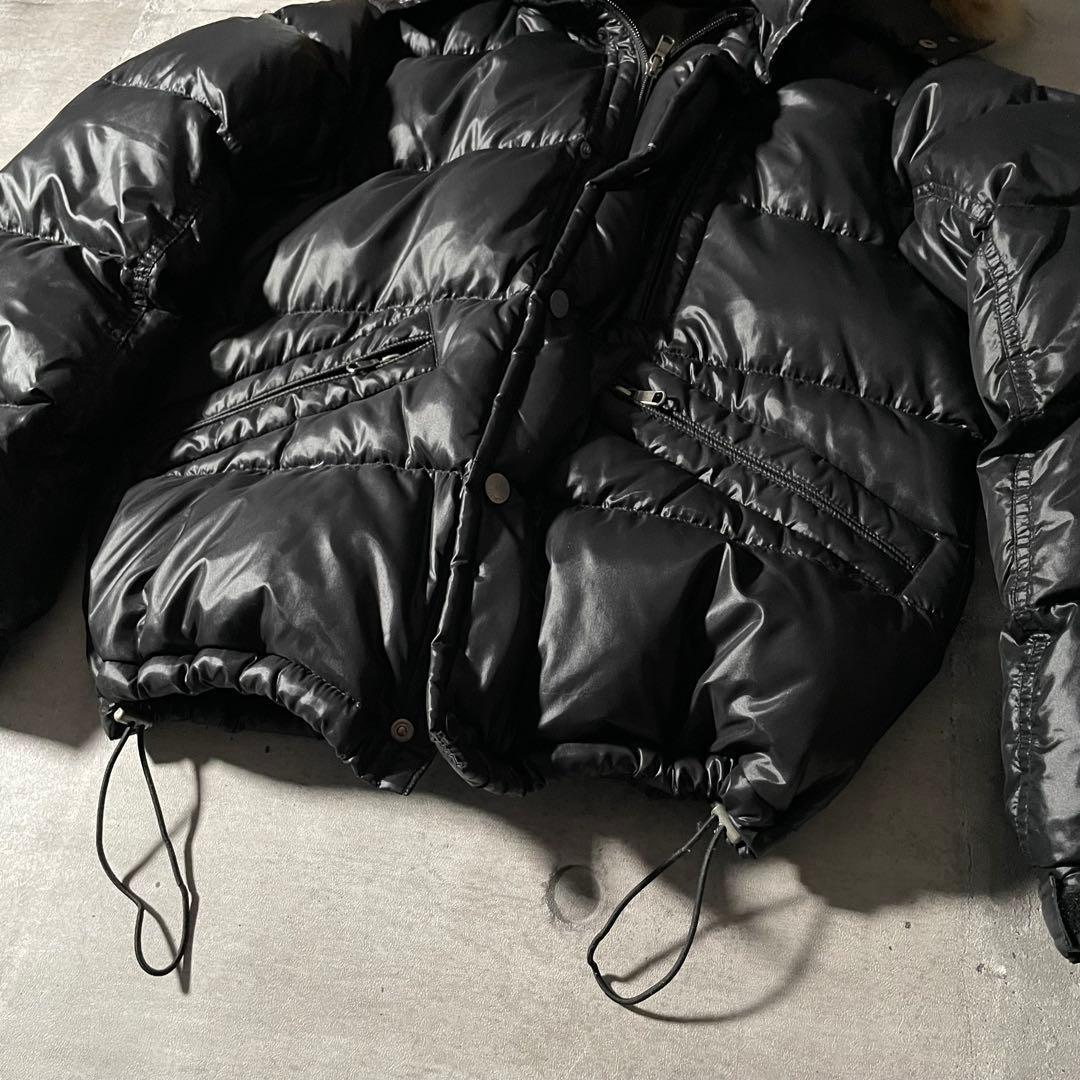 短丈 ファーダウンジャケット 光沢 ドローコード アーカイブ y2k opium