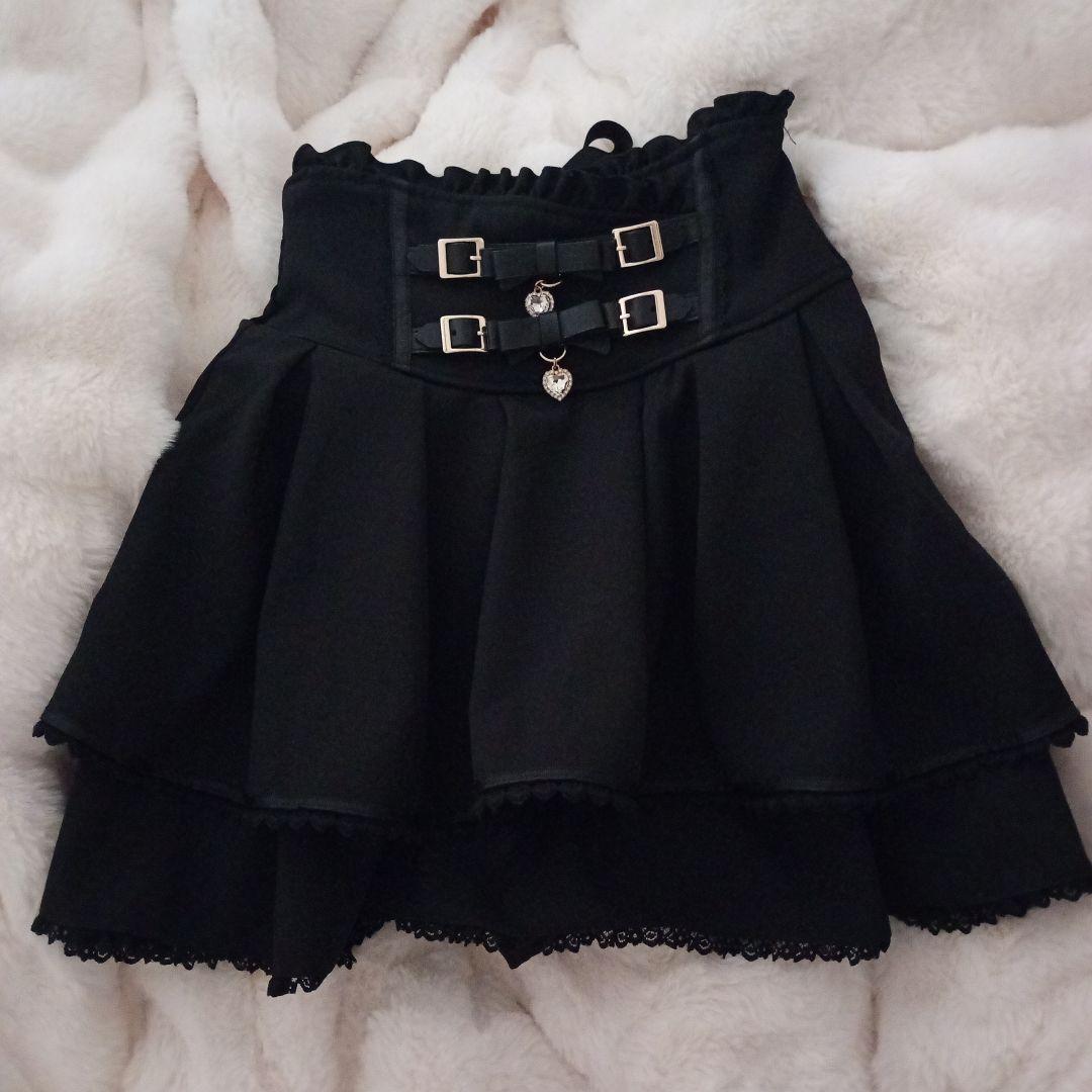 LIZLISA リズリサ 2連リボンベルトスカパン ブラック - メルカリ