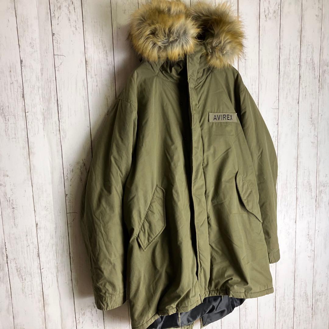 専用【極美品】AVIREX アビレックス　フード　ファー　モッズコートカーキ L