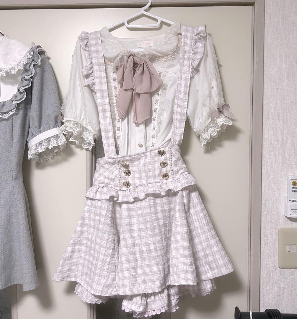 LIZLISA スギンガムツイードサスペンダー付スカパン - メルカリ