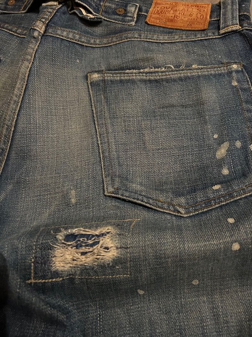 パンツ RRL LIMITED EDITION STENCIL DAMAGE DENIM