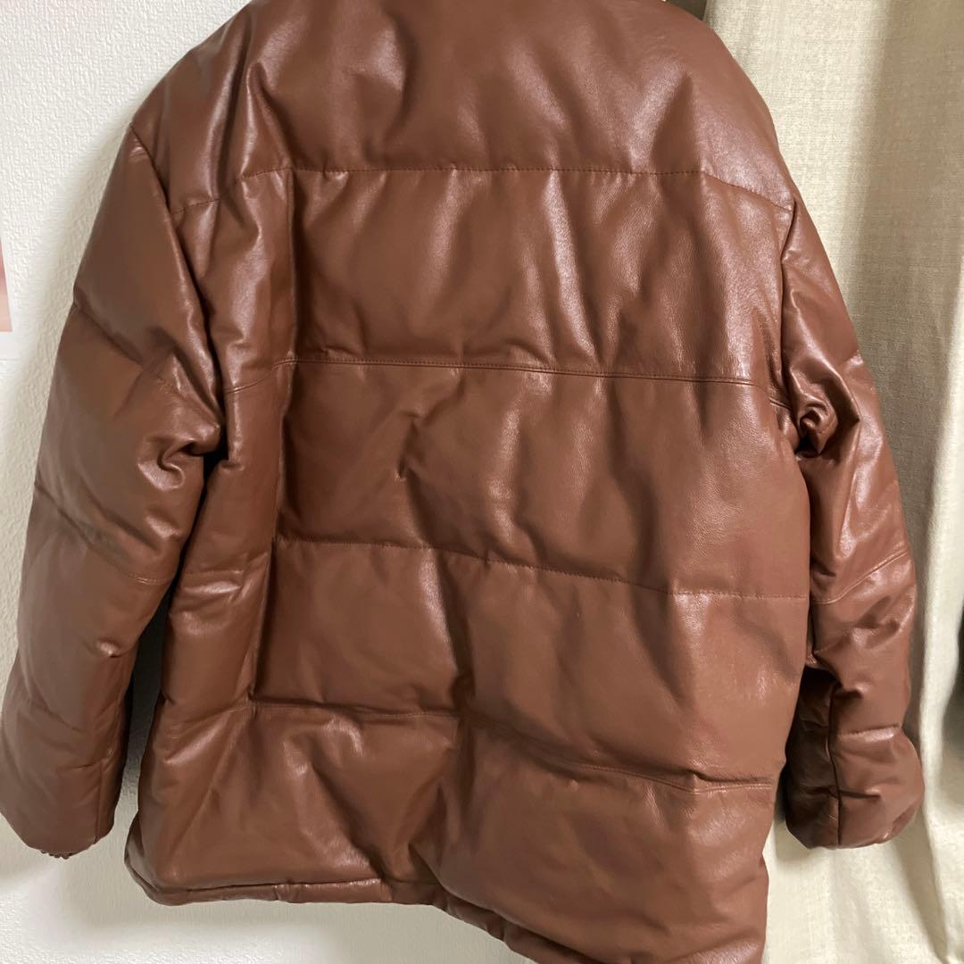 ＭＣＭ レザージャケット 中綿 ダウン ブラウン L