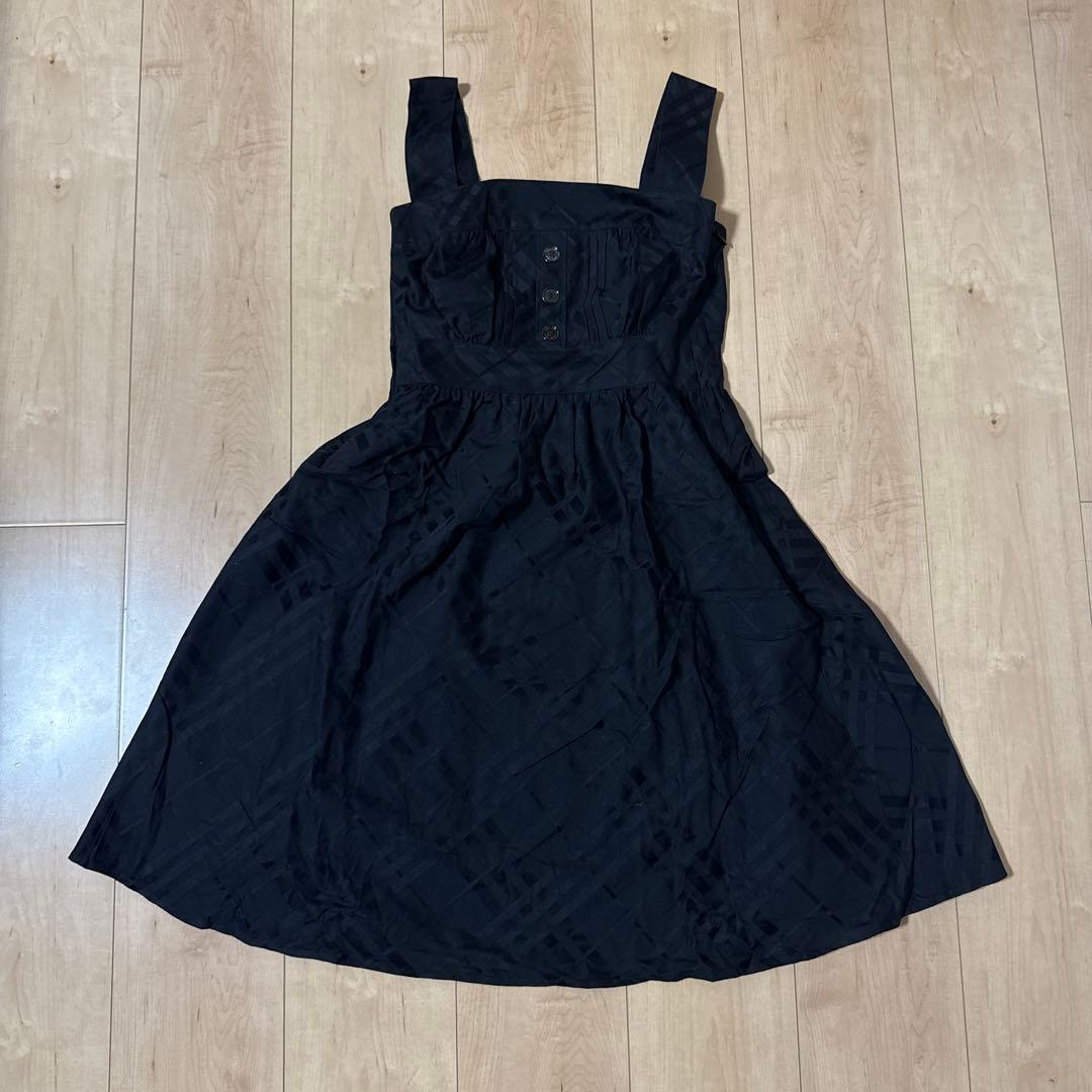バーバリーブルーレーベル☆七分袖チェックワンピース 38 未着用 中古