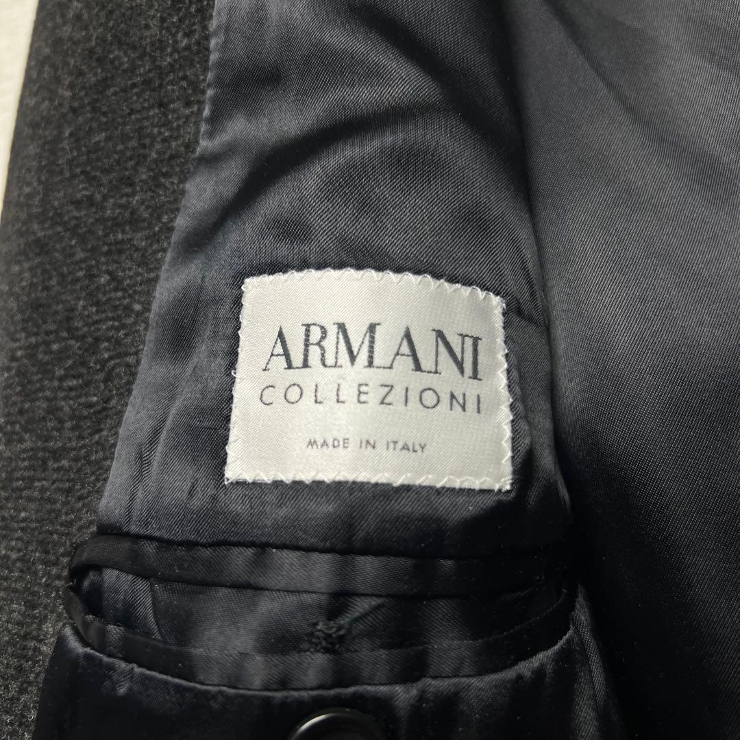 【極上品】アルマーニコレツォーニ スタンドカラー ロングコート カシミヤ メンズ