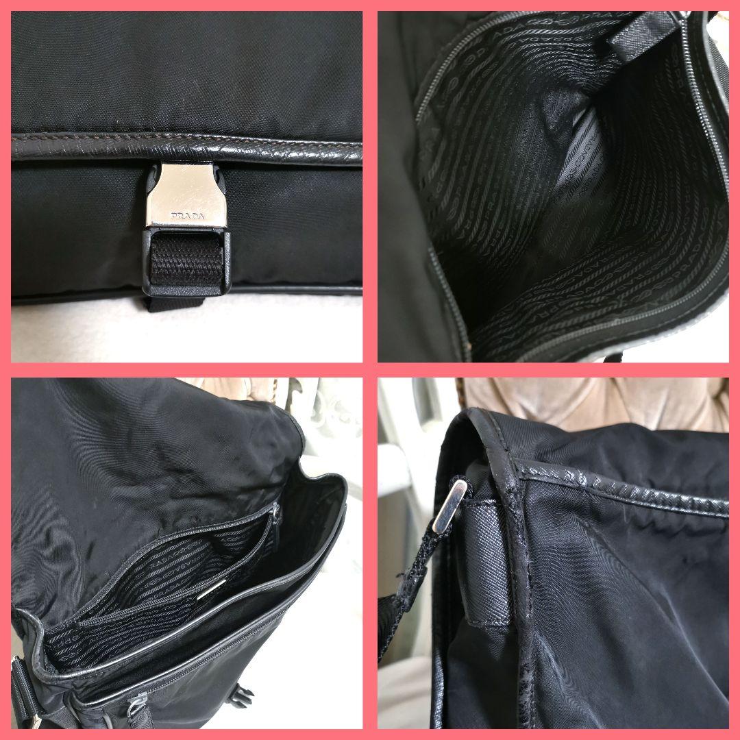 【良品】プラダPRADA黒 斜めがけショルダーバッグ カードあり!鑑定済!