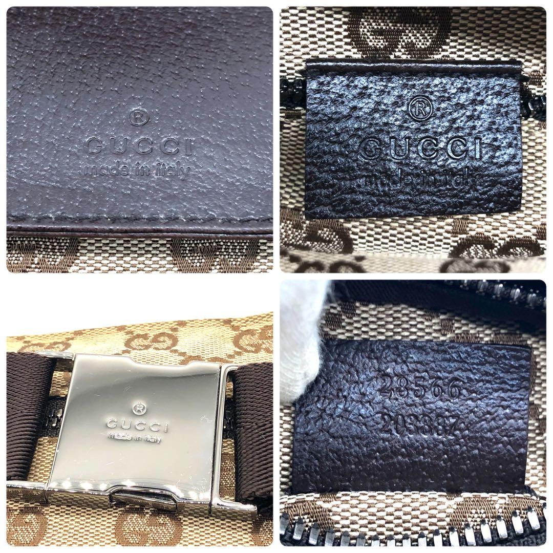 【極美品】GUCCI ウエストポーチ ボディバッグ GGキャンバス ブラウン