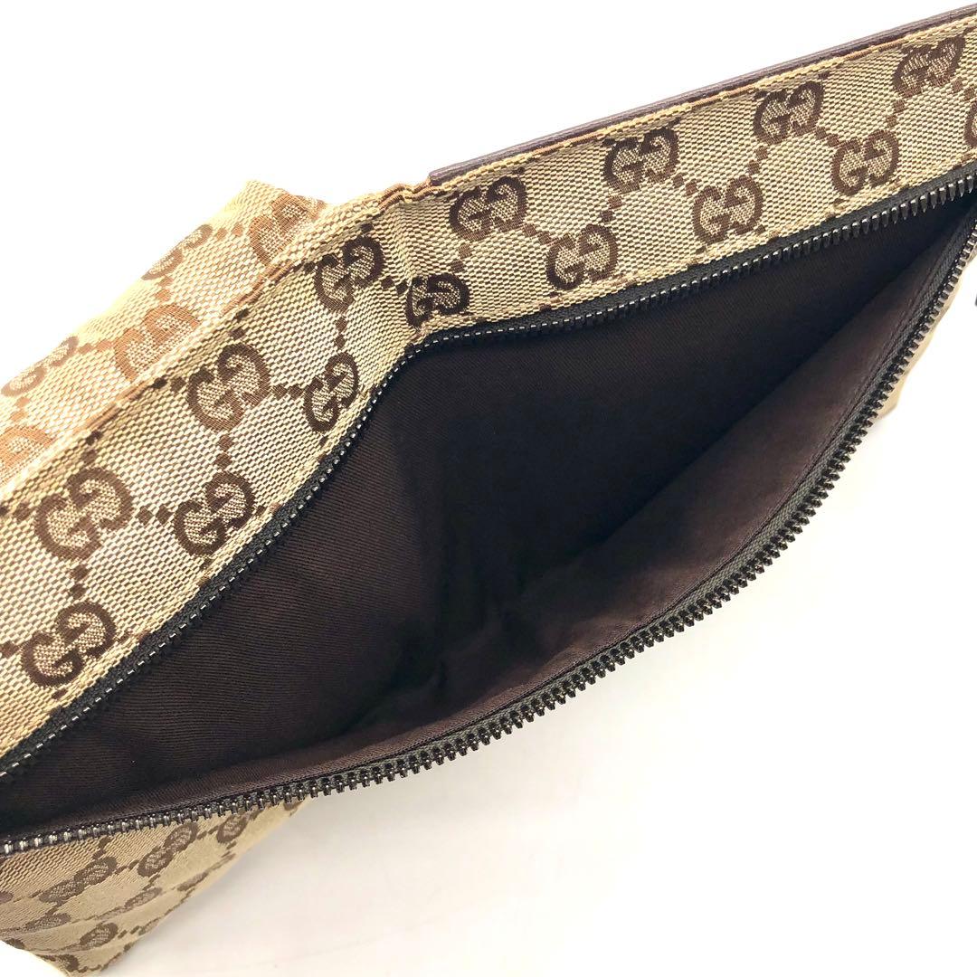 【極美品】GUCCI ウエストポーチ ボディバッグ GGキャンバス ブラウン