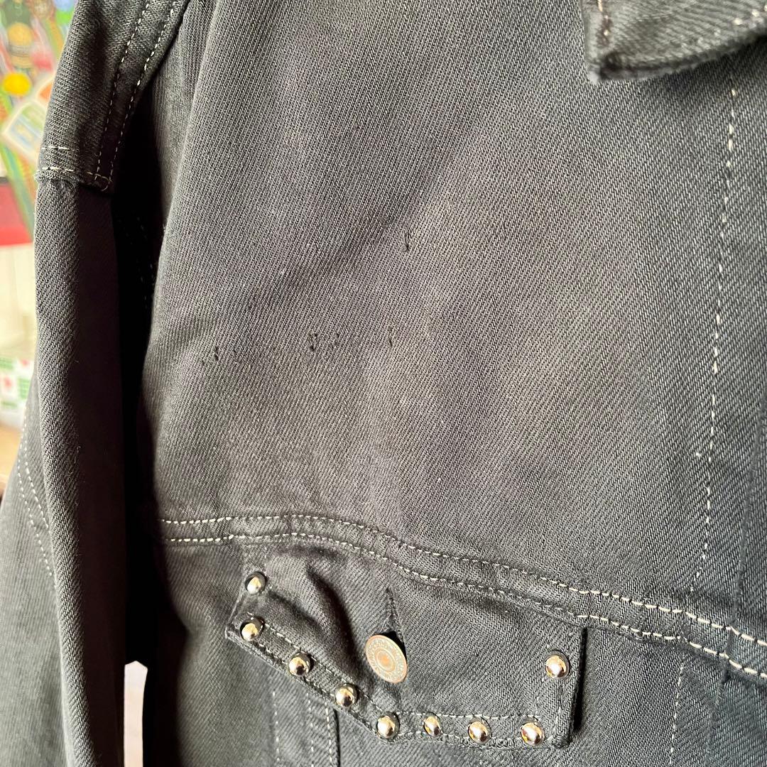 90's USA Levi's 後染め ブラックデニムジャケット スタッズ
