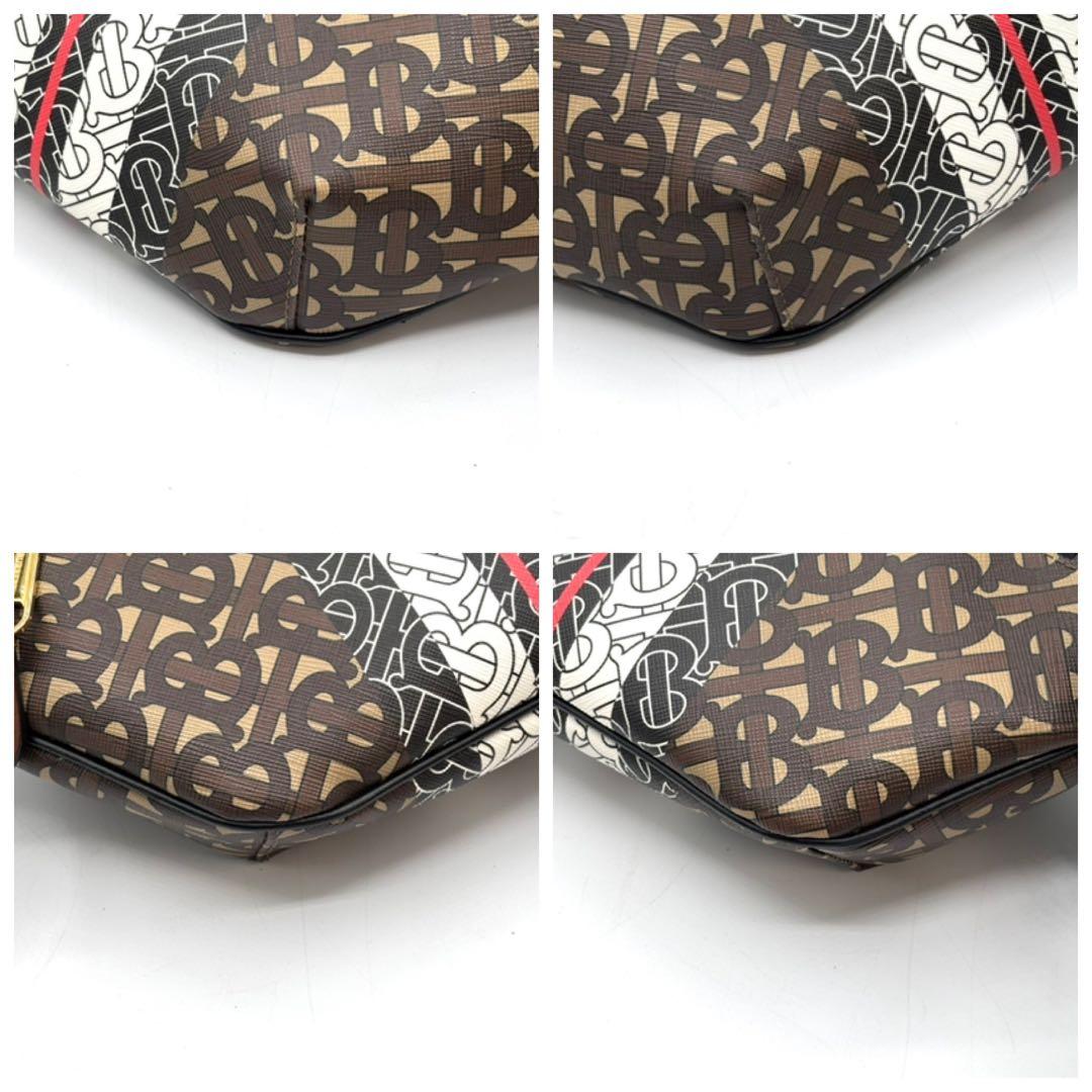 新品に近い 人気 バーバリー ボディ ウエストバッグ モノグラム ブラウン