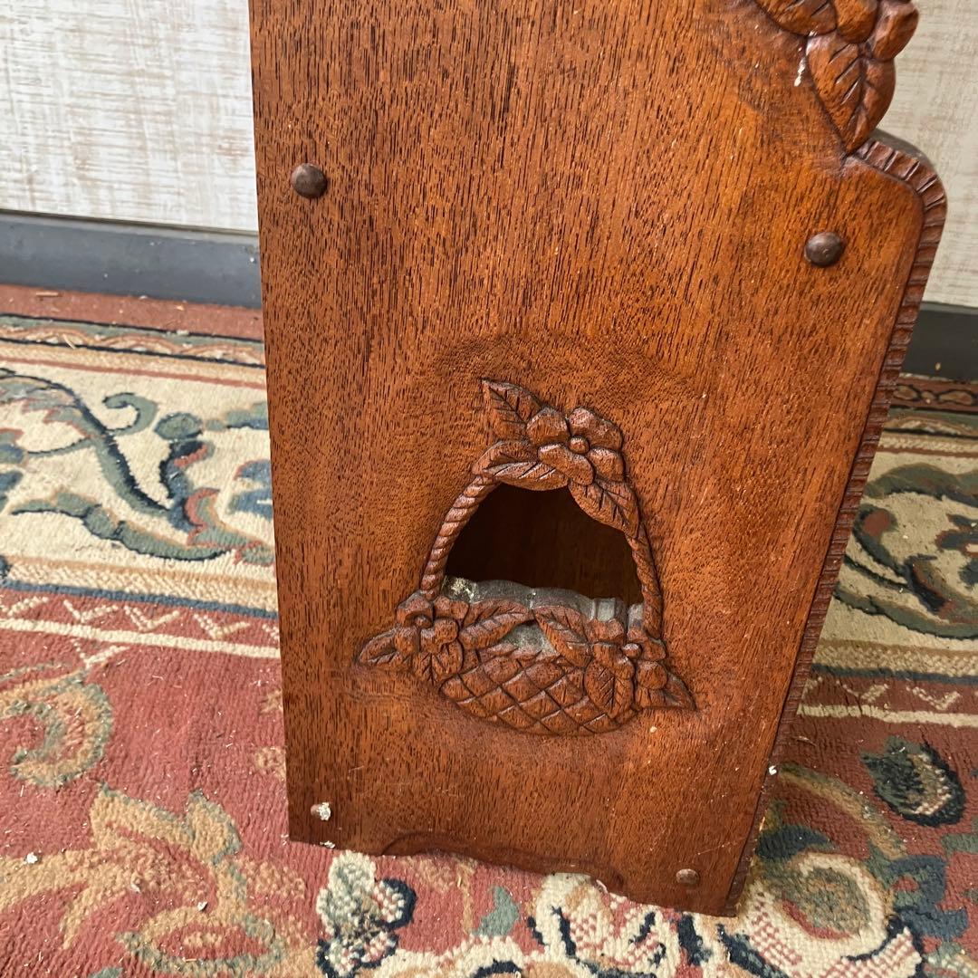 北欧レトロ ミッドセンチュリー 4段 木製彫刻オープンラック 飾り棚 古家具