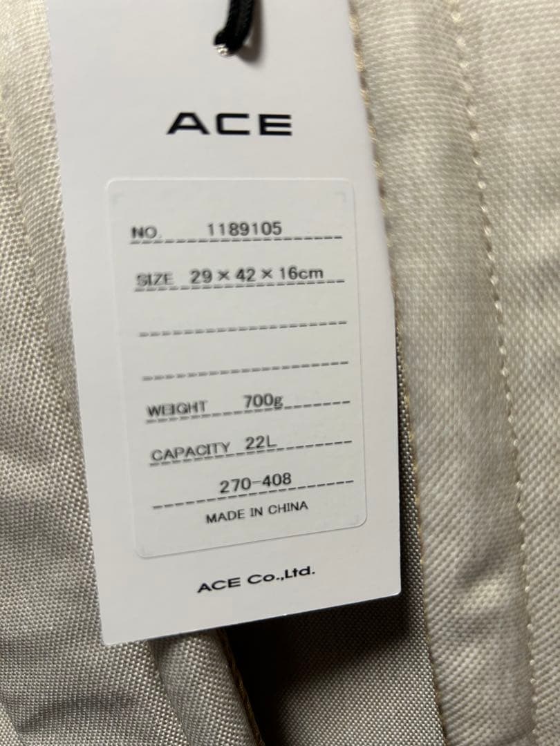 ACE ベージュ　リュック　ビジネスリュック