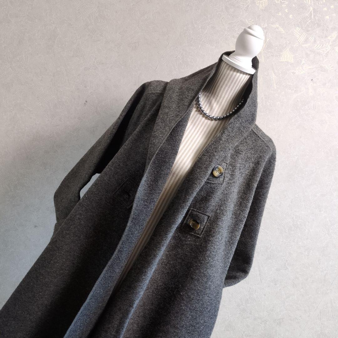 「超美品」ＫＯｉｂｉｔO ｍｉSａKi グレー ボタン付き ロングコート