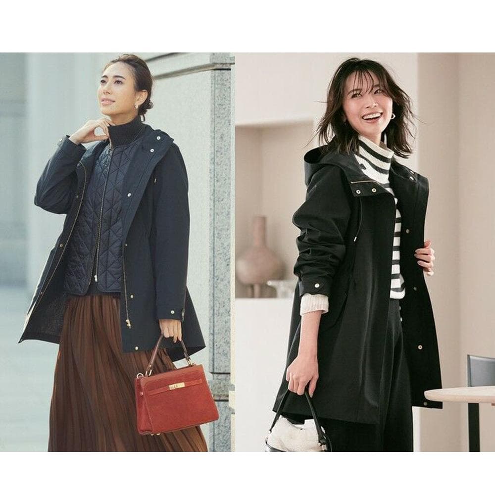 超美品 23区 キルティング ライナー付き マルチウェイ コート 38 黒