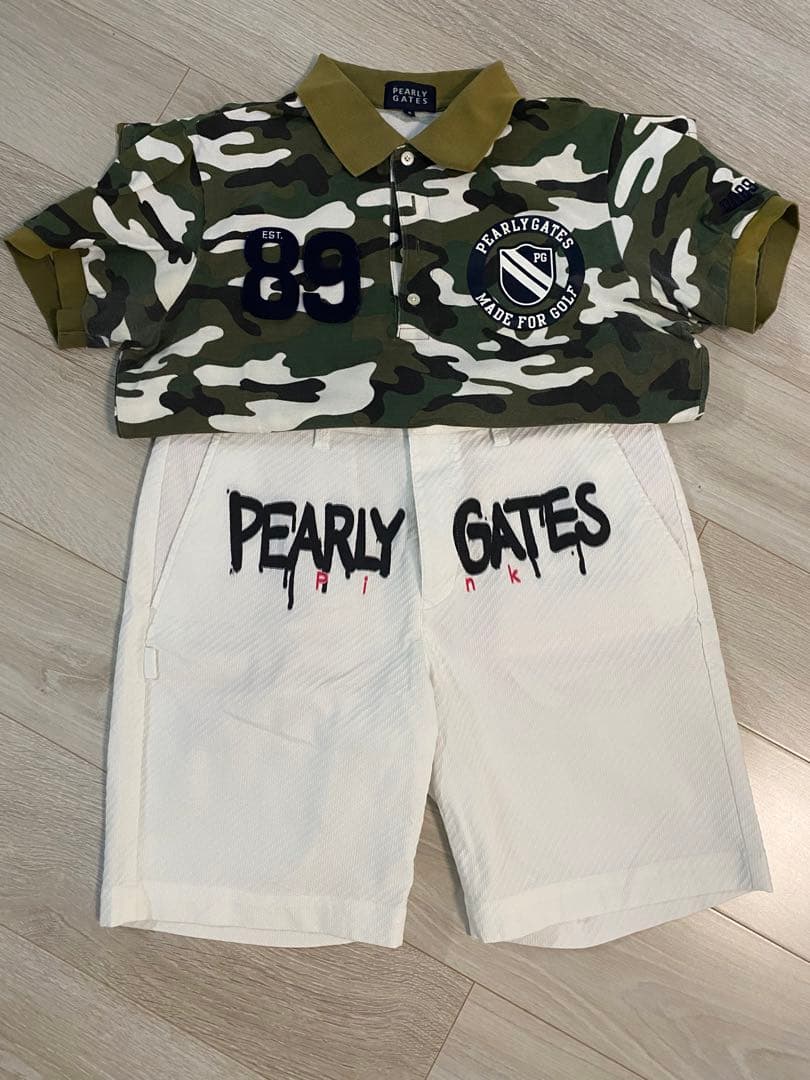 PEARLY GATES 迷彩ポロシャツ＆ショートパンツセット