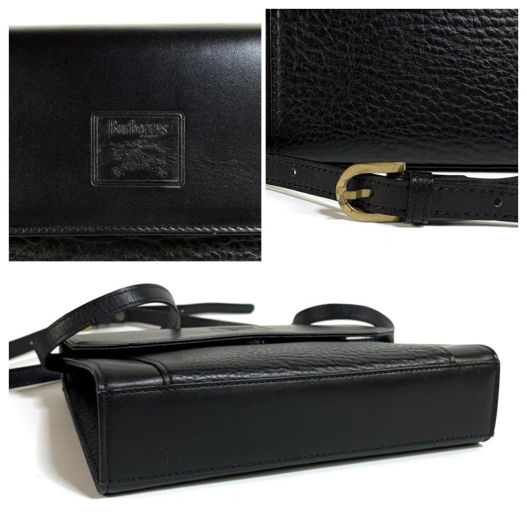 【極美品】BURBERRY レザー サコッシュ ヴィンテージ ブラック 元箱付き