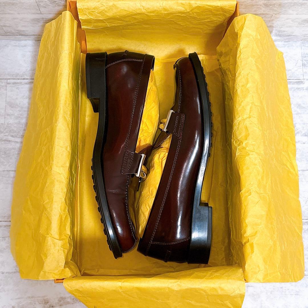 極美品✨トッズ ダブルT ローファー 35.5 22.5cm シルバー金具 濃茶