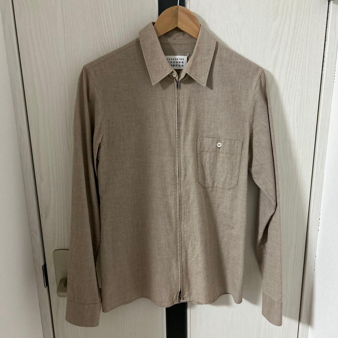 s*y様 maison margiela ベージュ ジップアップシャツ シャツジ MM6 Maison Margiela cotton shirt PRM EU
