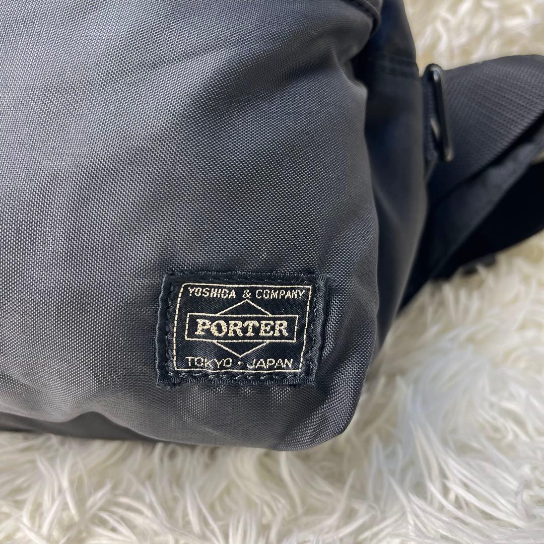 【美品】PORTER フォース ボディバッグ 2way ブラック ユニセックス