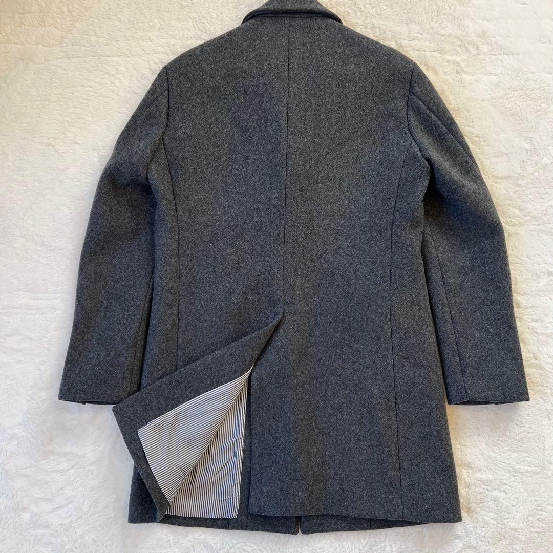 美品✨EDIFICE チェスターコート メルトン 上質ウール グレー　48
