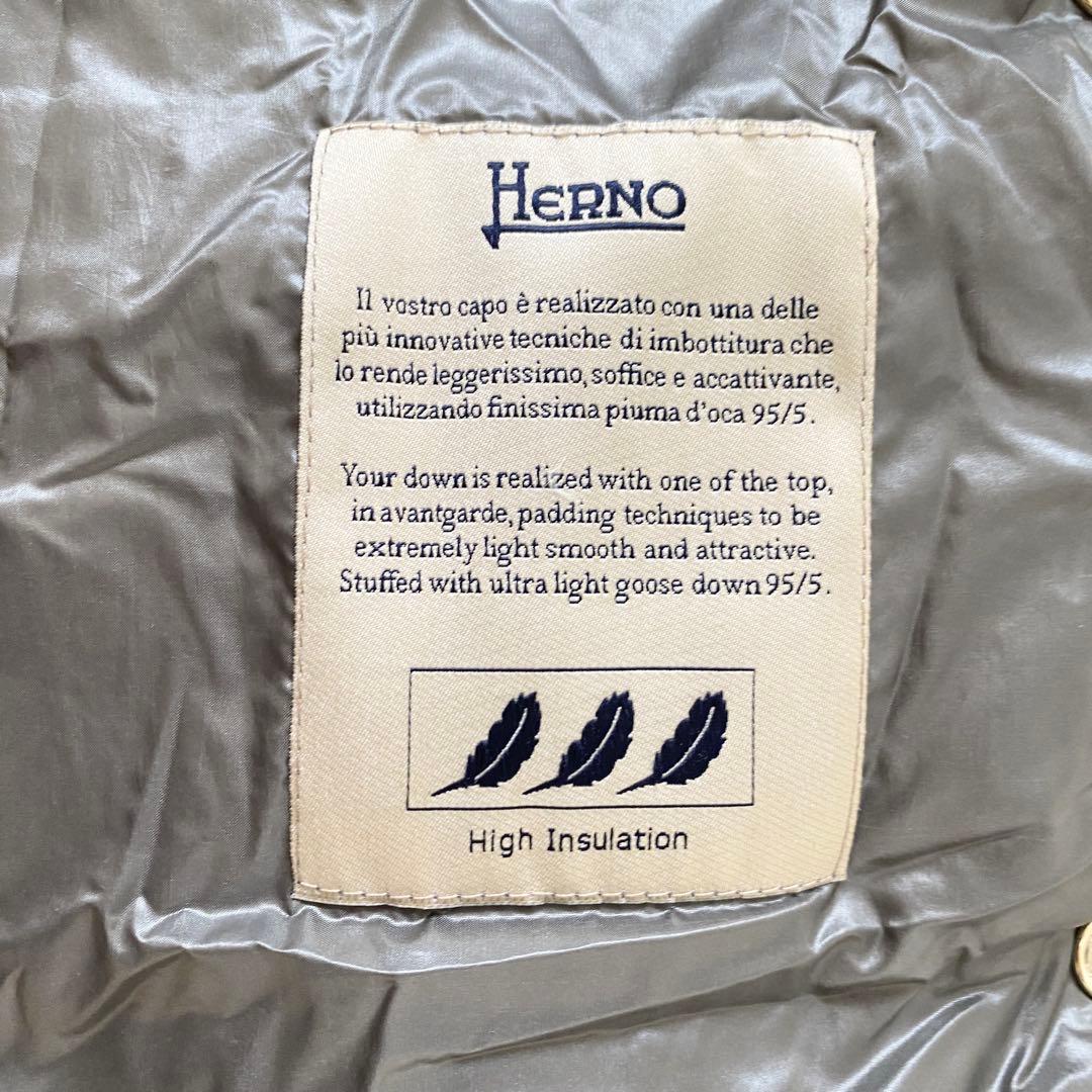 【美品】HERNO ヘルノ ロングダウンコート グースダウン95% グレー 40