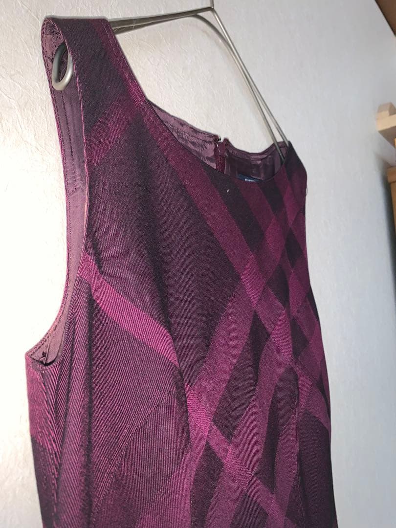 値下中! BURBERRY パープル チェック柄 ワンピース 38