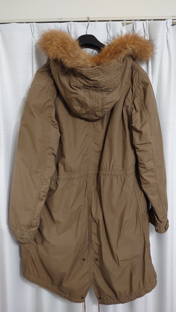 goa　ベージュ モッズコート ラクーンファー付きフード