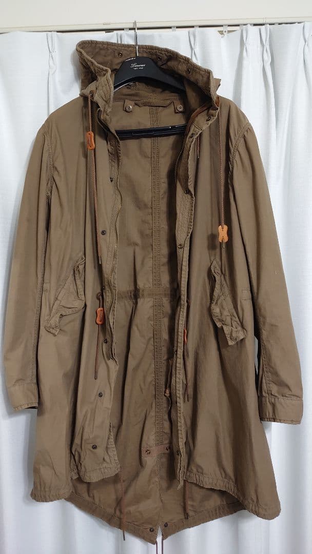 goa　ベージュ モッズコート ラクーンファー付きフード