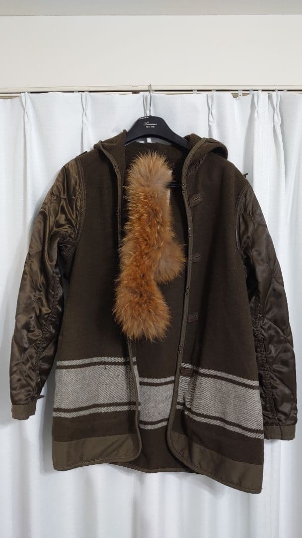 goa　ベージュ モッズコート ラクーンファー付きフード