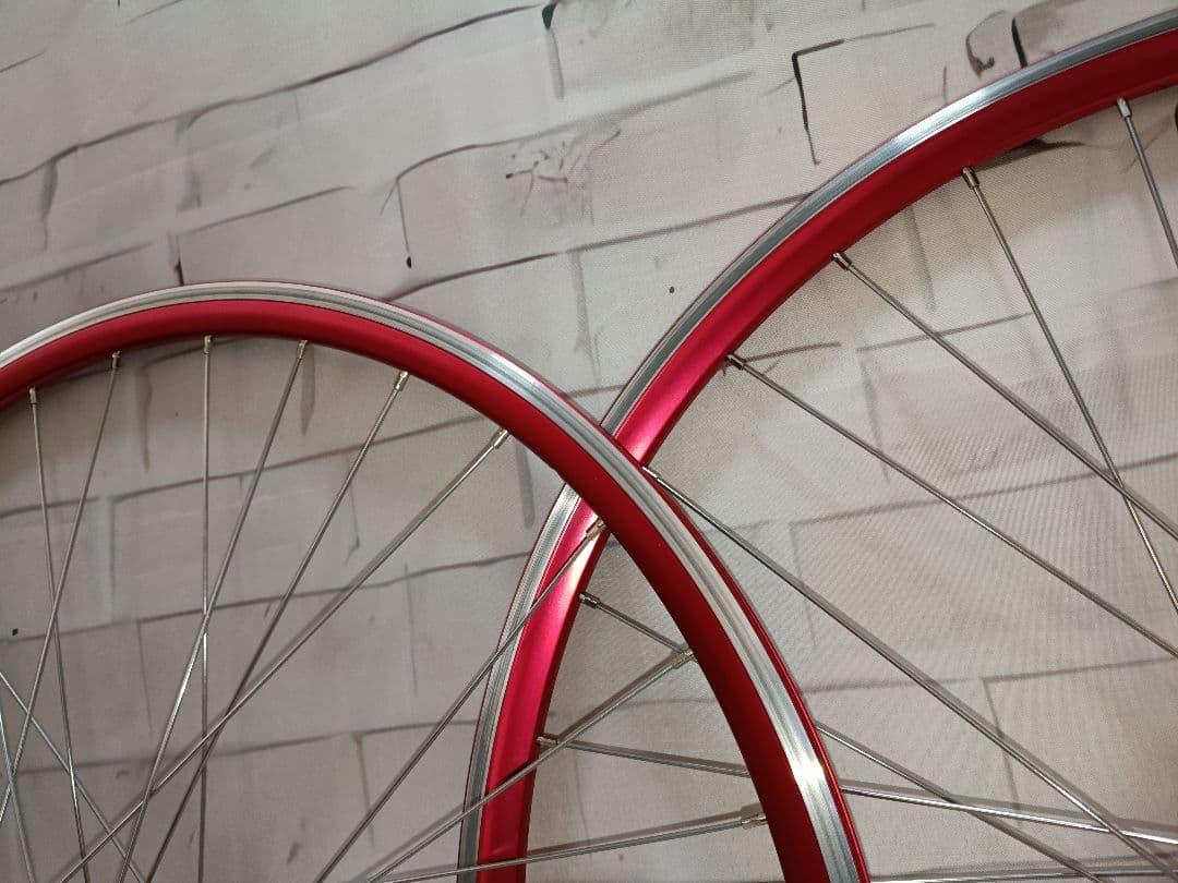 ピスト 700C 前後ホイール 車輪 XR-240 レッド 中古美品