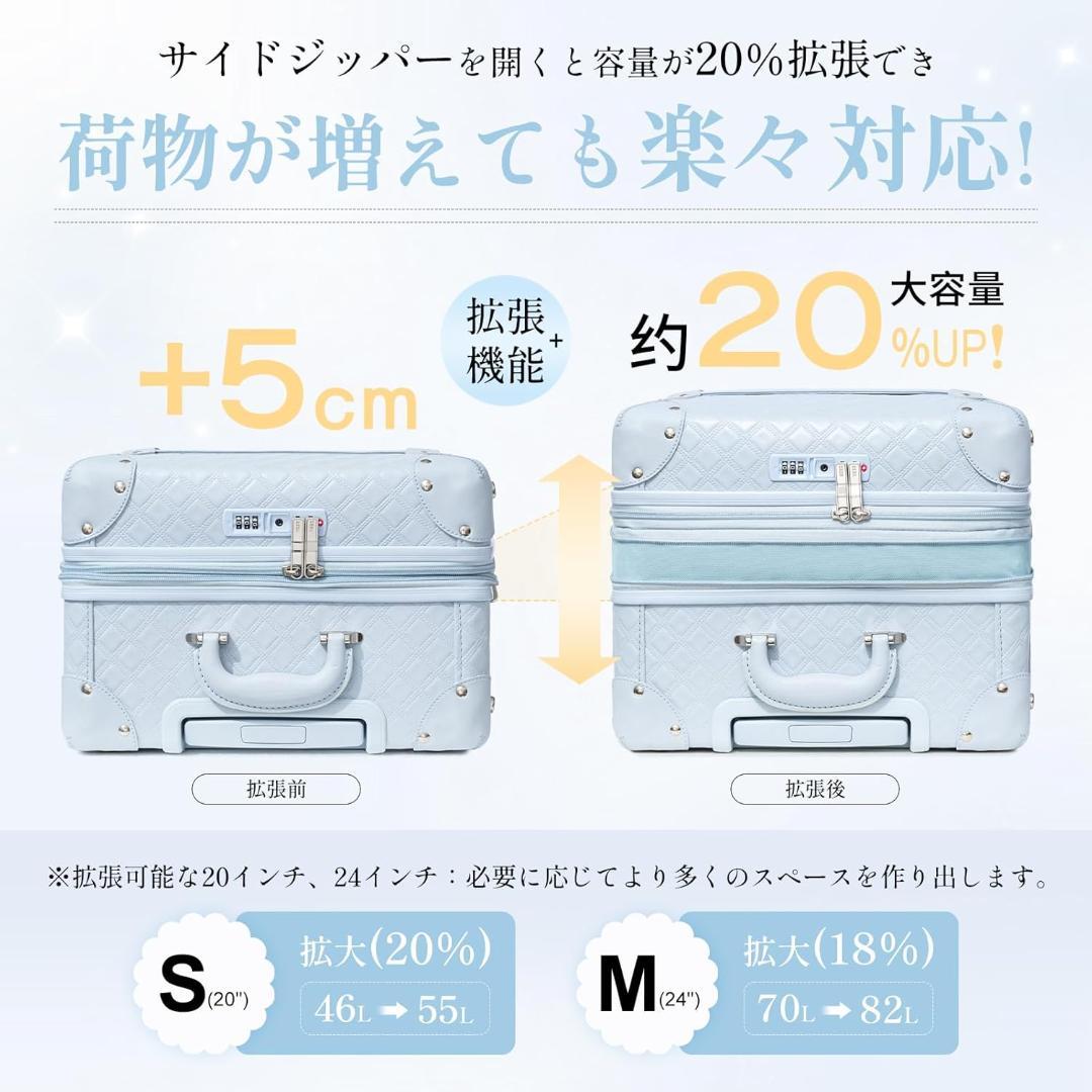 [NZBZ] キャリーケース レトロ調 スーツケース S (20\") 型)