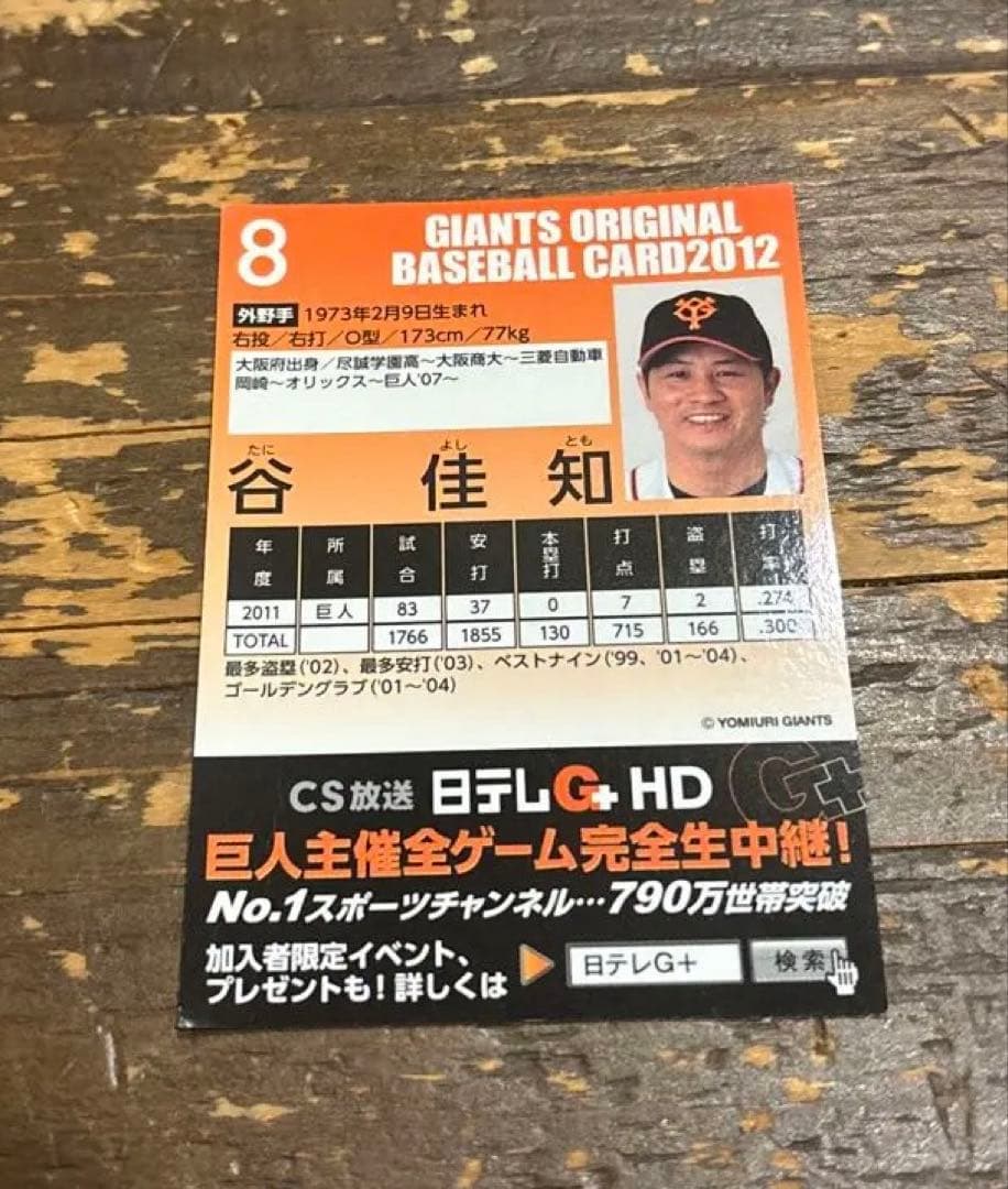 元巨人 谷佳知選手 巨人 直筆サイン入りカード - メルカリ