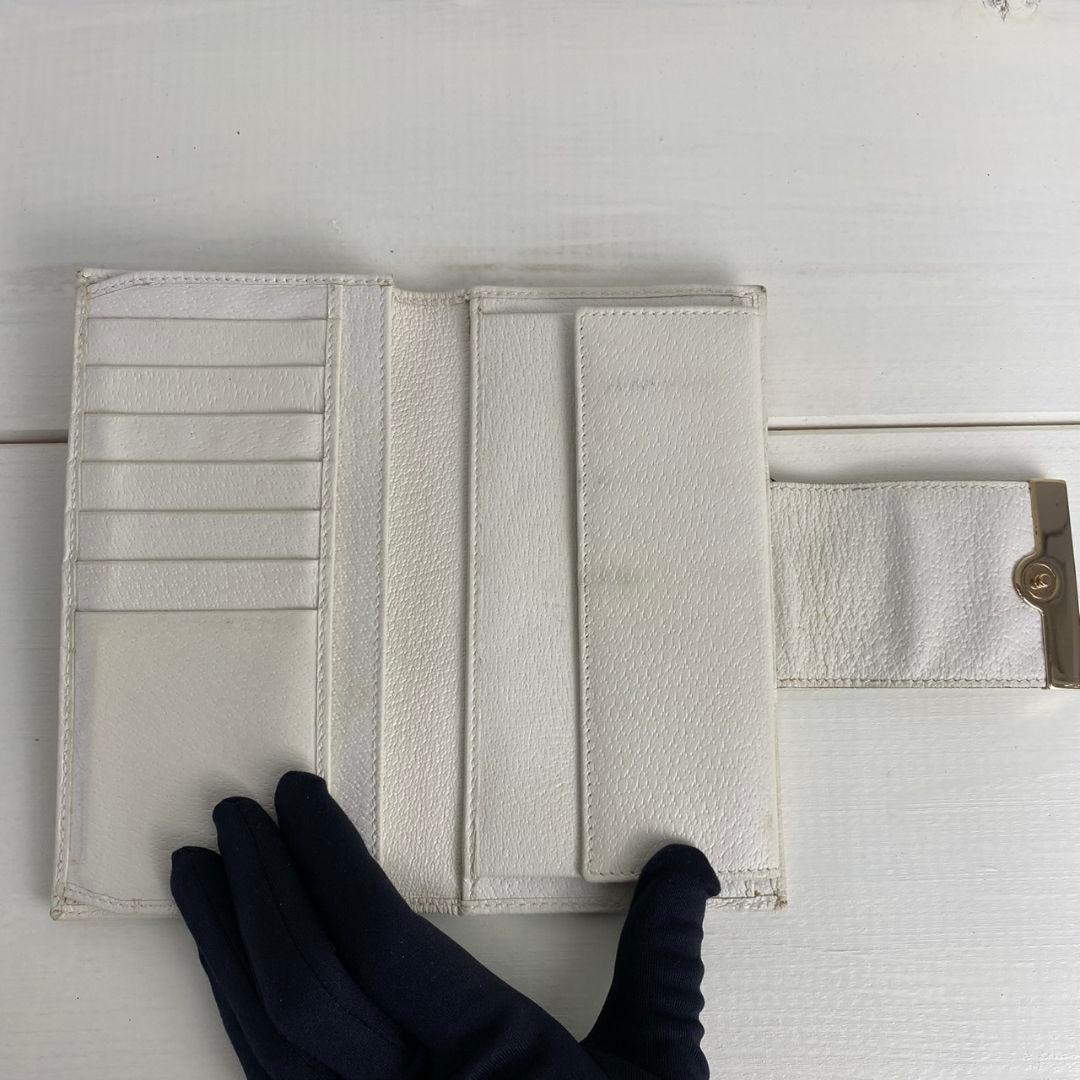 【美品✨️】希少 グッチ シェリーライン キャンバス フラップ 二つ折り 長財布