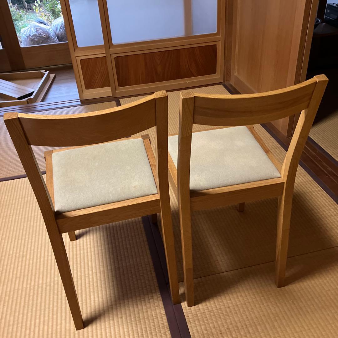とっと　無印良品オーク材椅子2脚セット