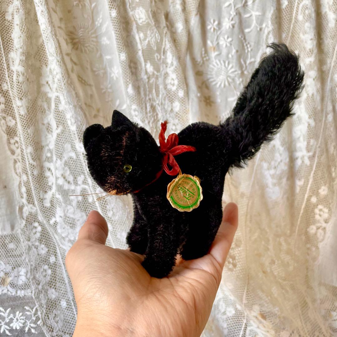 ハーマン黒猫ぬいぐるみ ドイツヴィンテージHERMANN 検フランス