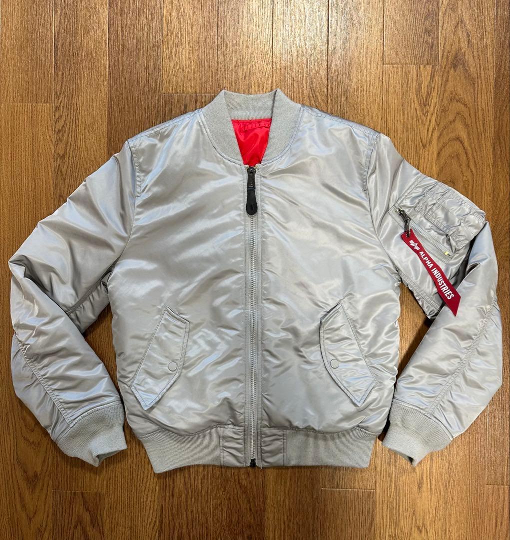 ALPHA INDUSTRIES アルファ MA-1 シルバーグレー - メルカリ