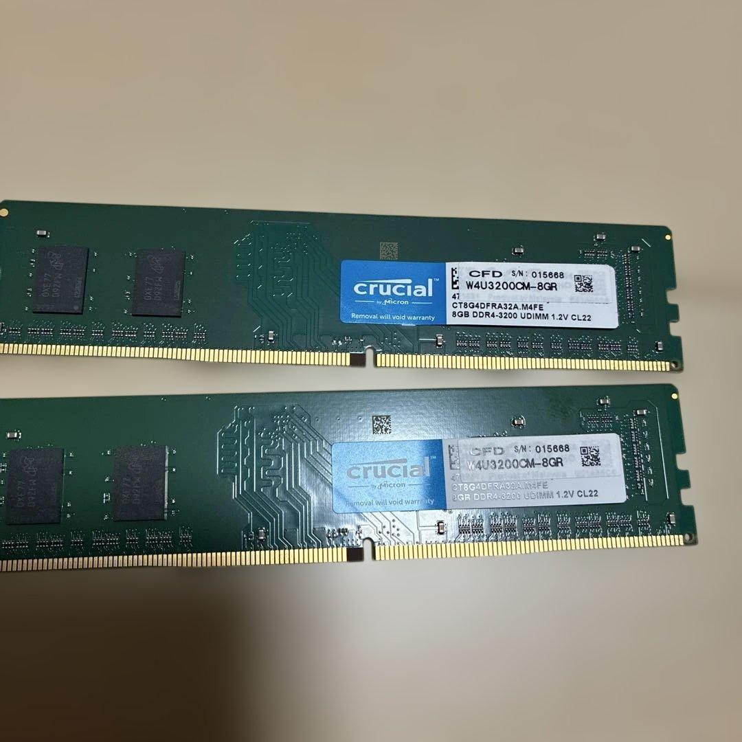crucial DDR4 3200メモリ 8G×2 デスクトップ用