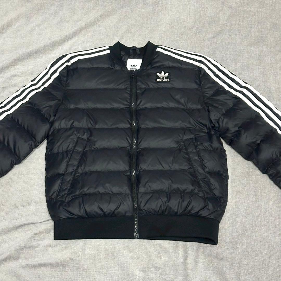 adidas アディダス ダウンジャケット ノーカラー ブラック サイズS