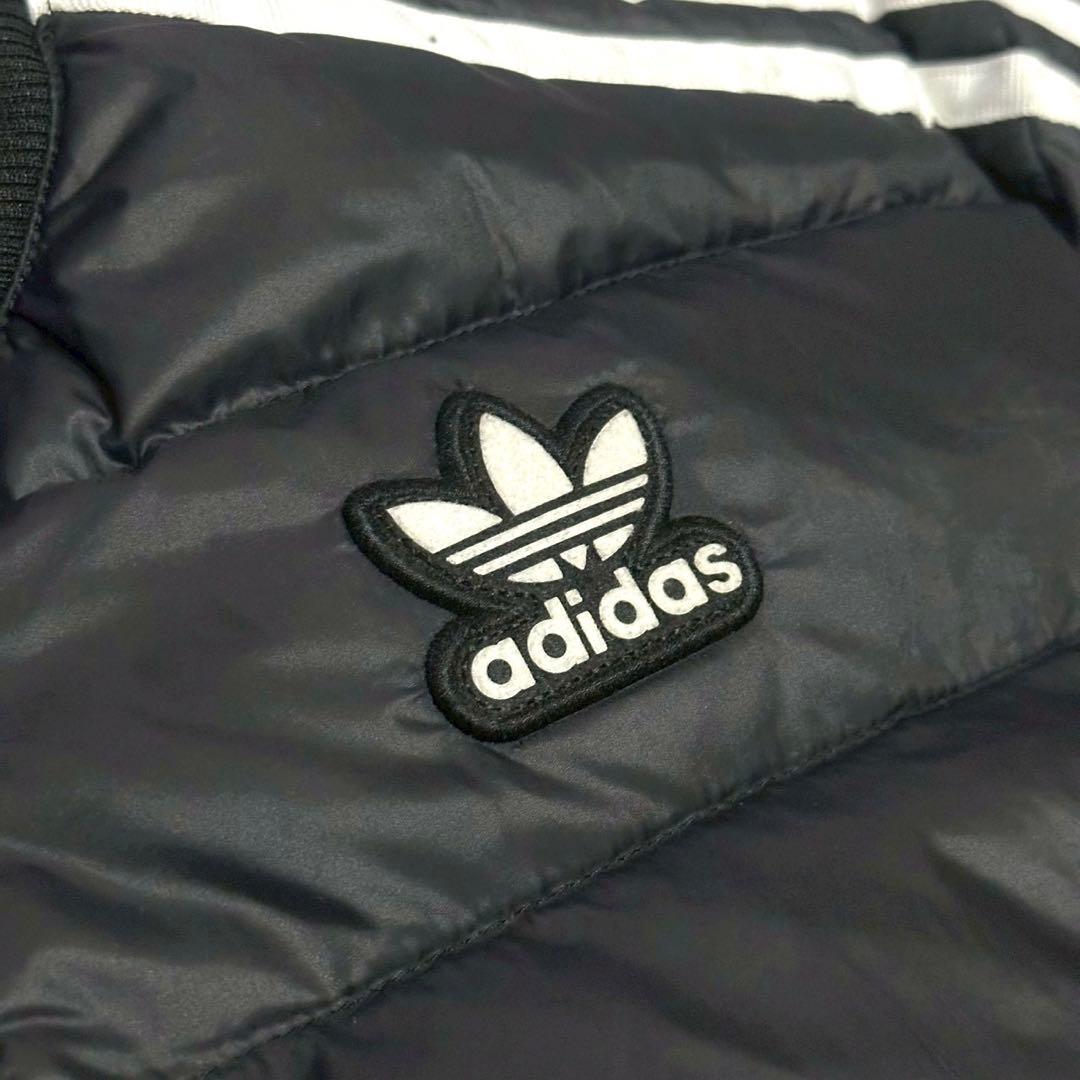 adidas アディダス ダウンジャケット ノーカラー ブラック サイズS