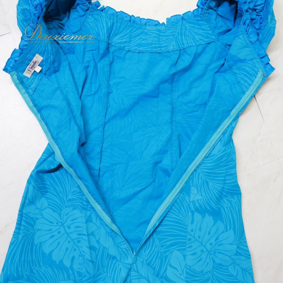 日本製 フラダンス衣装】スカイブルー Paondor ワンピース ドレス 水色