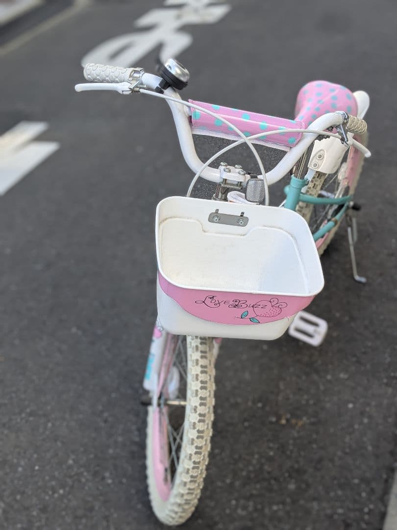 LOVE BUZZ 幼児 自転車 水色とピンク18インチ 小学生　クリスマス