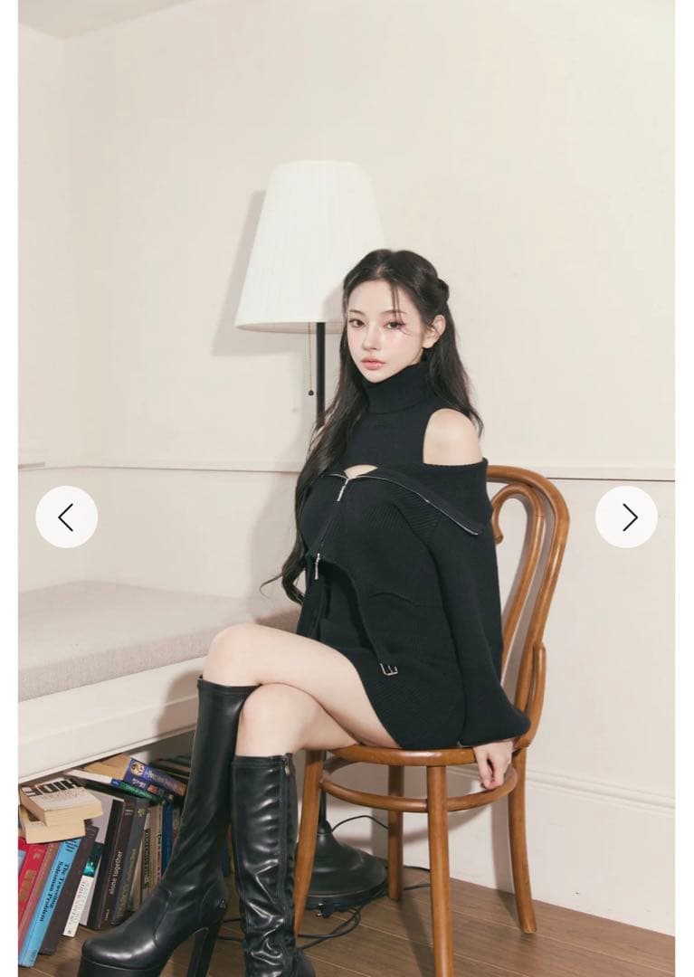 新品タグ付き Randy ガーターニットアンサンブル ブラック - メルカリ